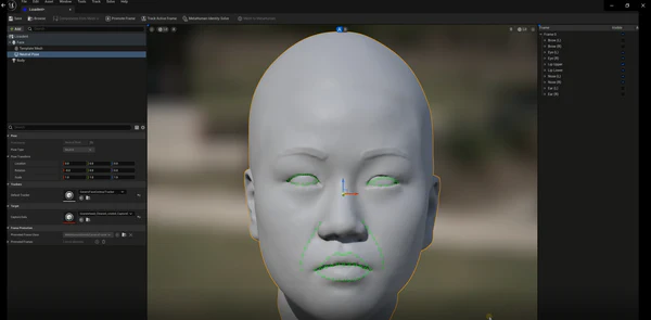 Анализ в Unreal Engine (с Metahuman Identity)