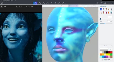 Ручное добавление оттенков кожи героя «Аватара» в Paint 3D