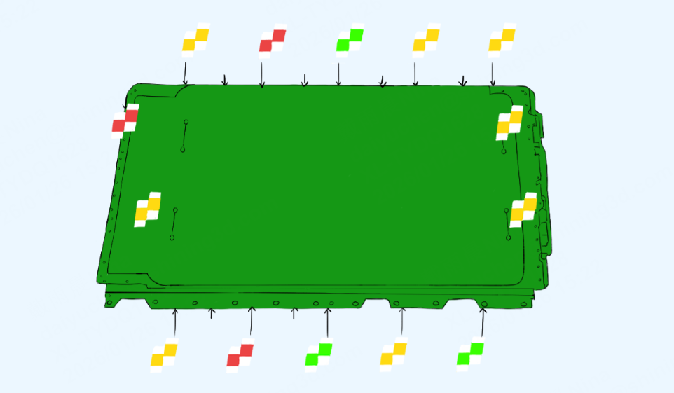Цветовая карта 3D-обмера аккумуляторного блока