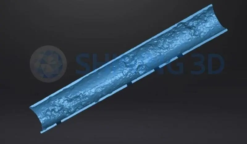 3D data on corrosion of the pipeline