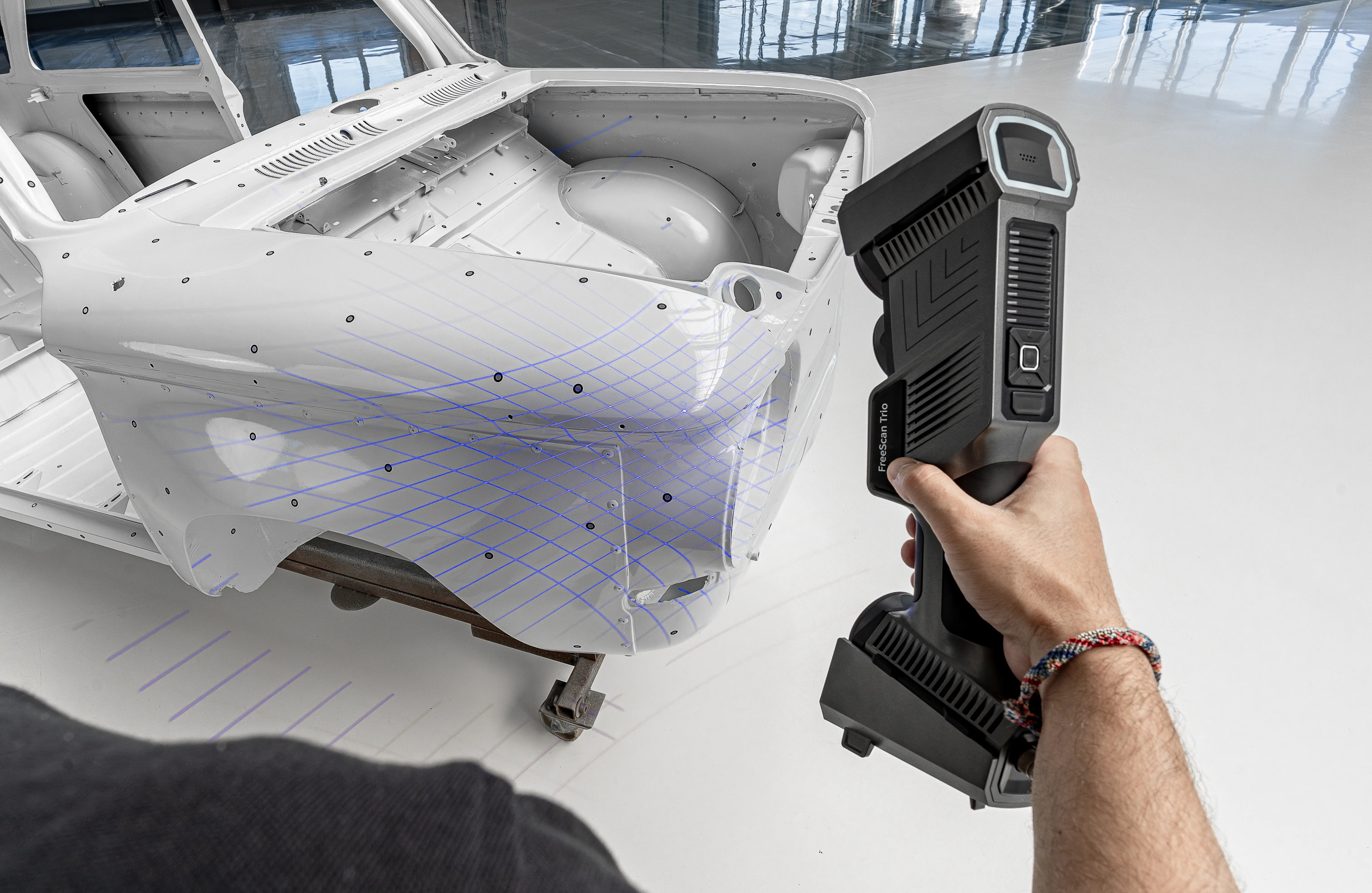 Car frame 3D scanning with FreeScan Trio