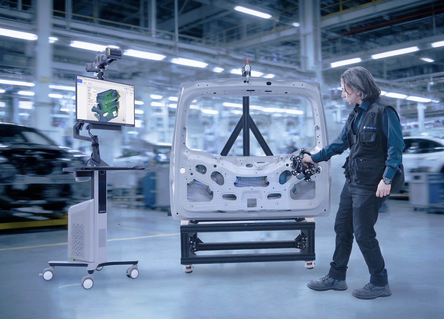 Mobile workstation for flexible on-site 3D scanning and inspection