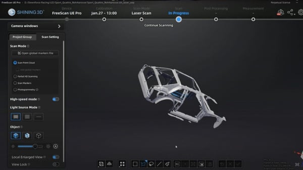 Частичные 3D-данные кузова автомобиля