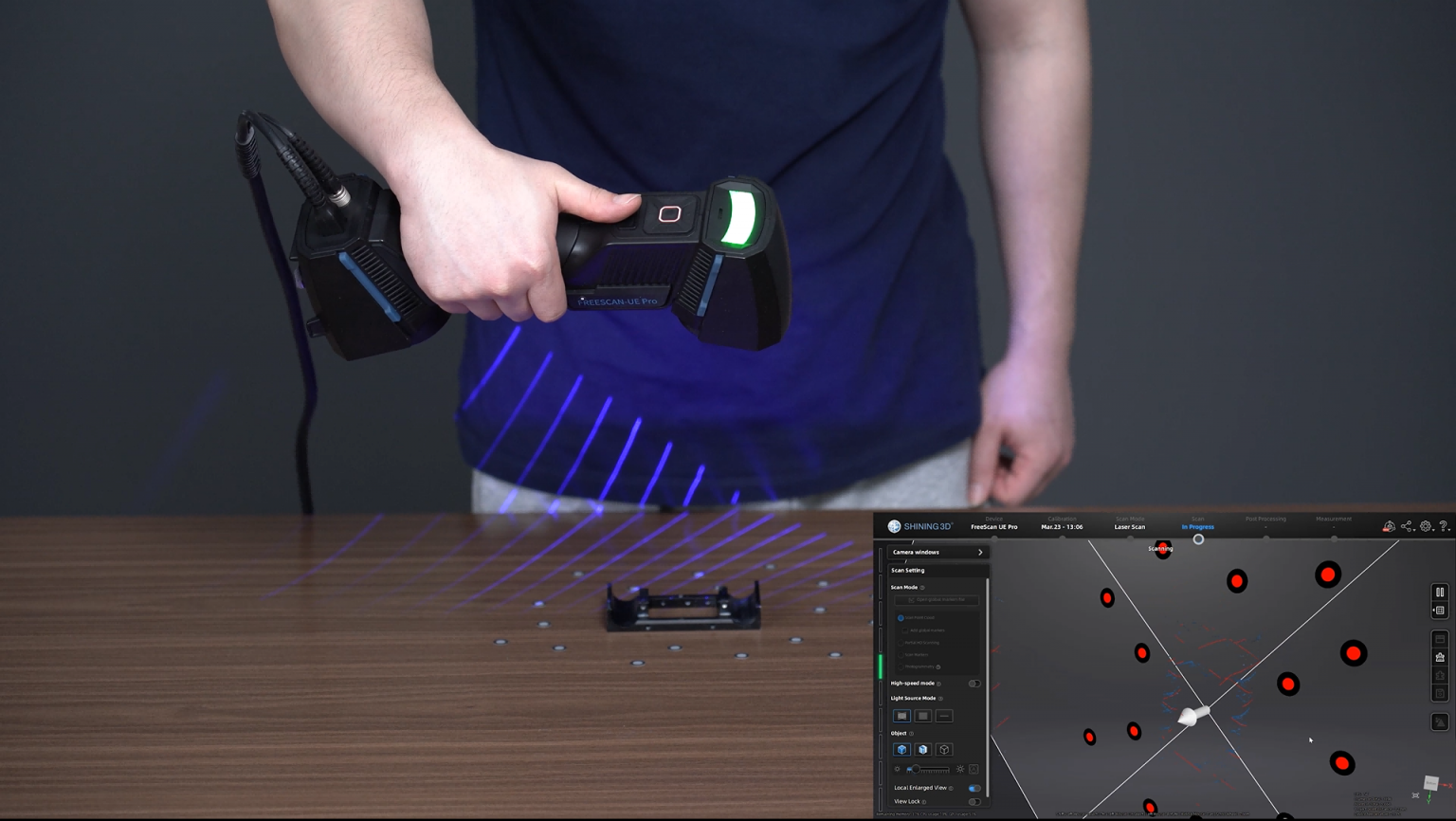 Сканирование с помощью SHINING 3D FreeScan UE Pro