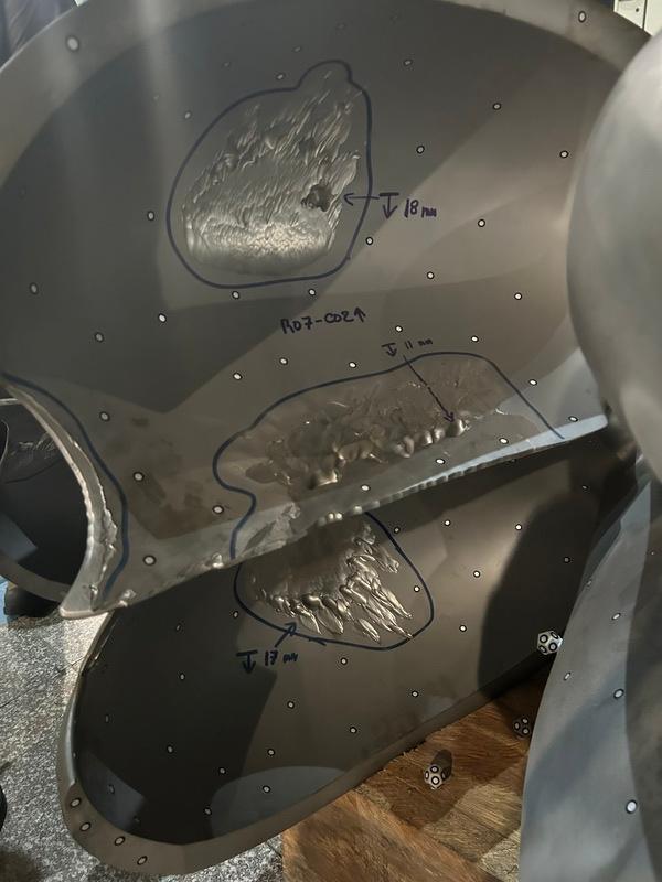 Износ лопаток гидротурбины