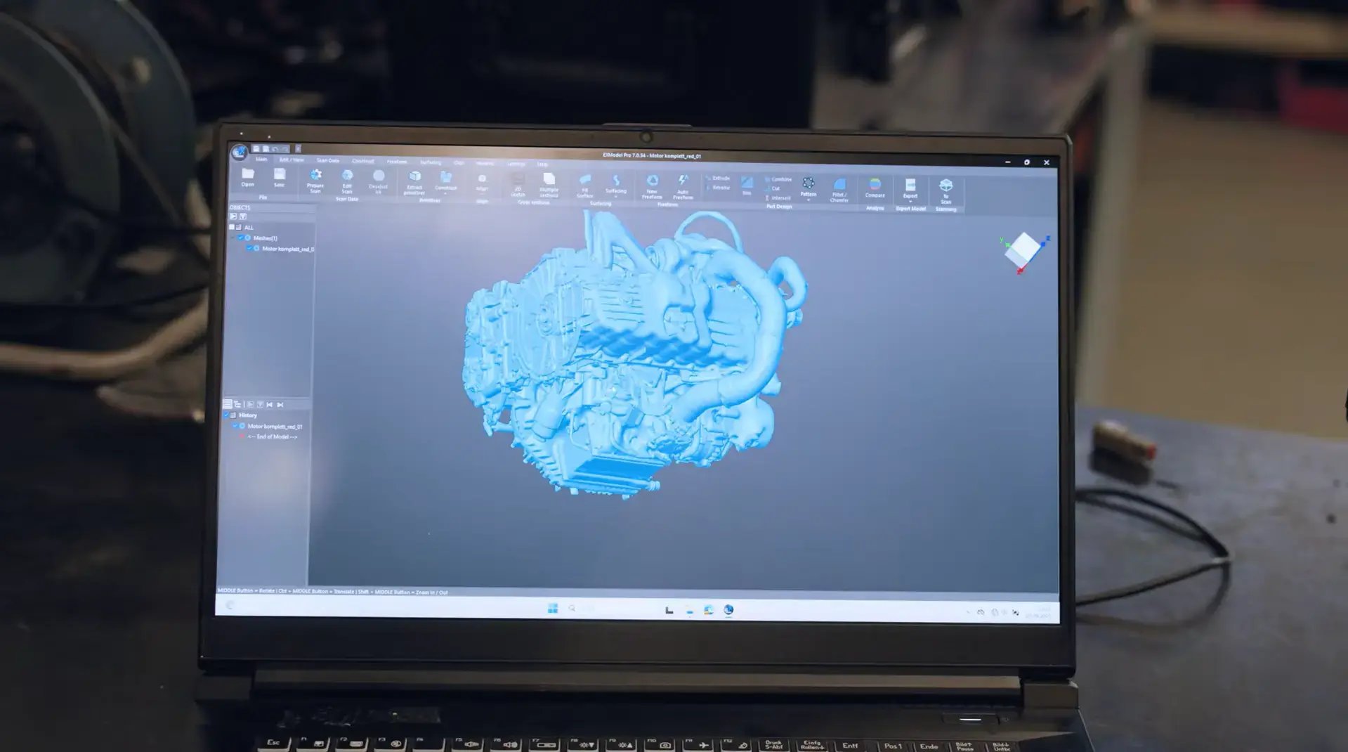 Четкая 3D-модель, полученная с помощью EinScan Rigil