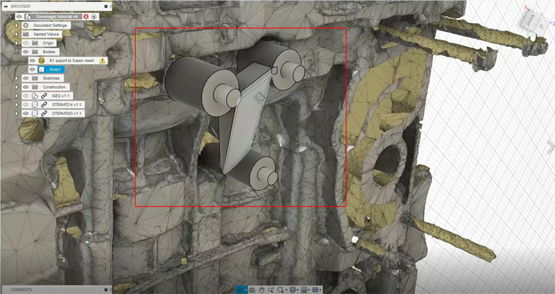 Смоделированные крепежные болты и кронштейн